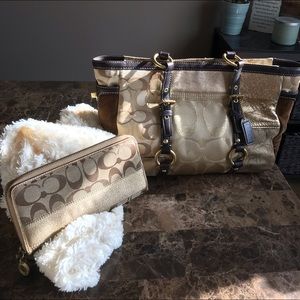 Authentic Coach Purse and Matching Full Zip Wallet